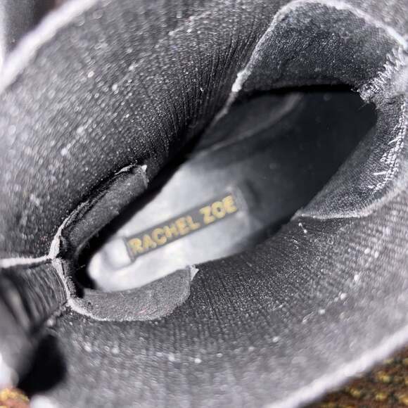 Rachel Zoe Square Toe black Faux leather ankle boots size 9 - Picture 3 of 5